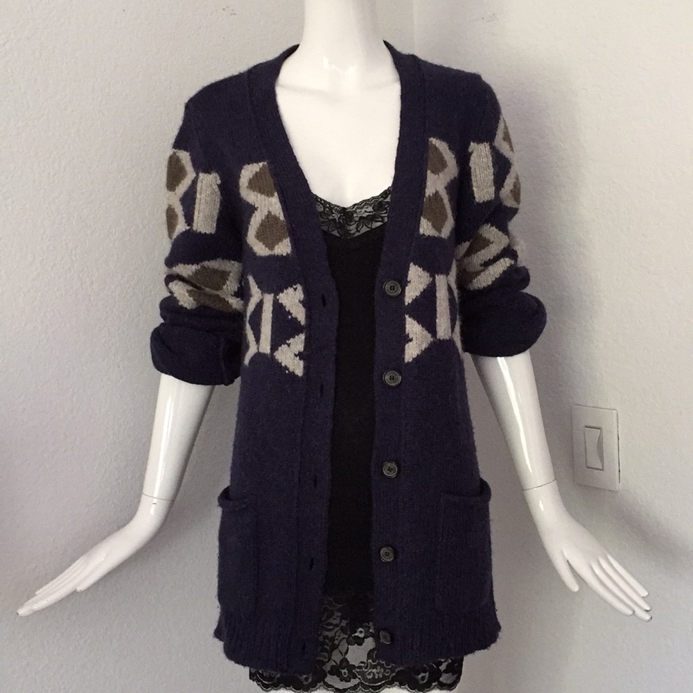 Closed Navy Button Down Cardigans - image 2
